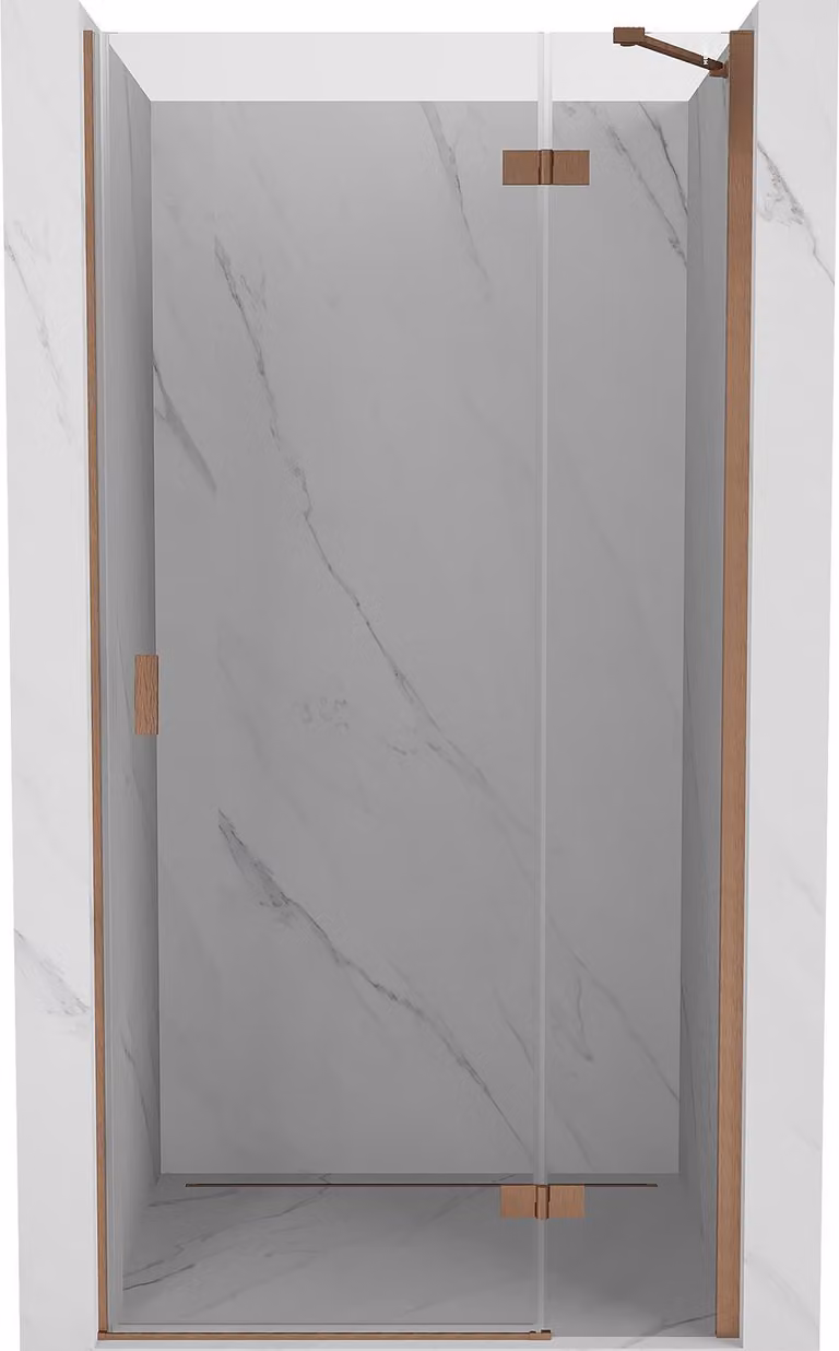 Mexen Mist-H porta doccia battente destra 120 cm, trasparente, rame spazzolato - 8A5-120-000-65-00-P