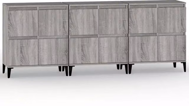 Credenze 3pz | Madia | Buffet da pranzo | Armadio da pranzo Grigio Sonoma 60x35x70 cm in Legno Multistrato