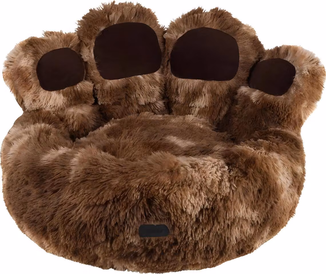 Letto Nobby comfort rotondo "Paw" marrone Ø 90 x 24 cm / 45 cm