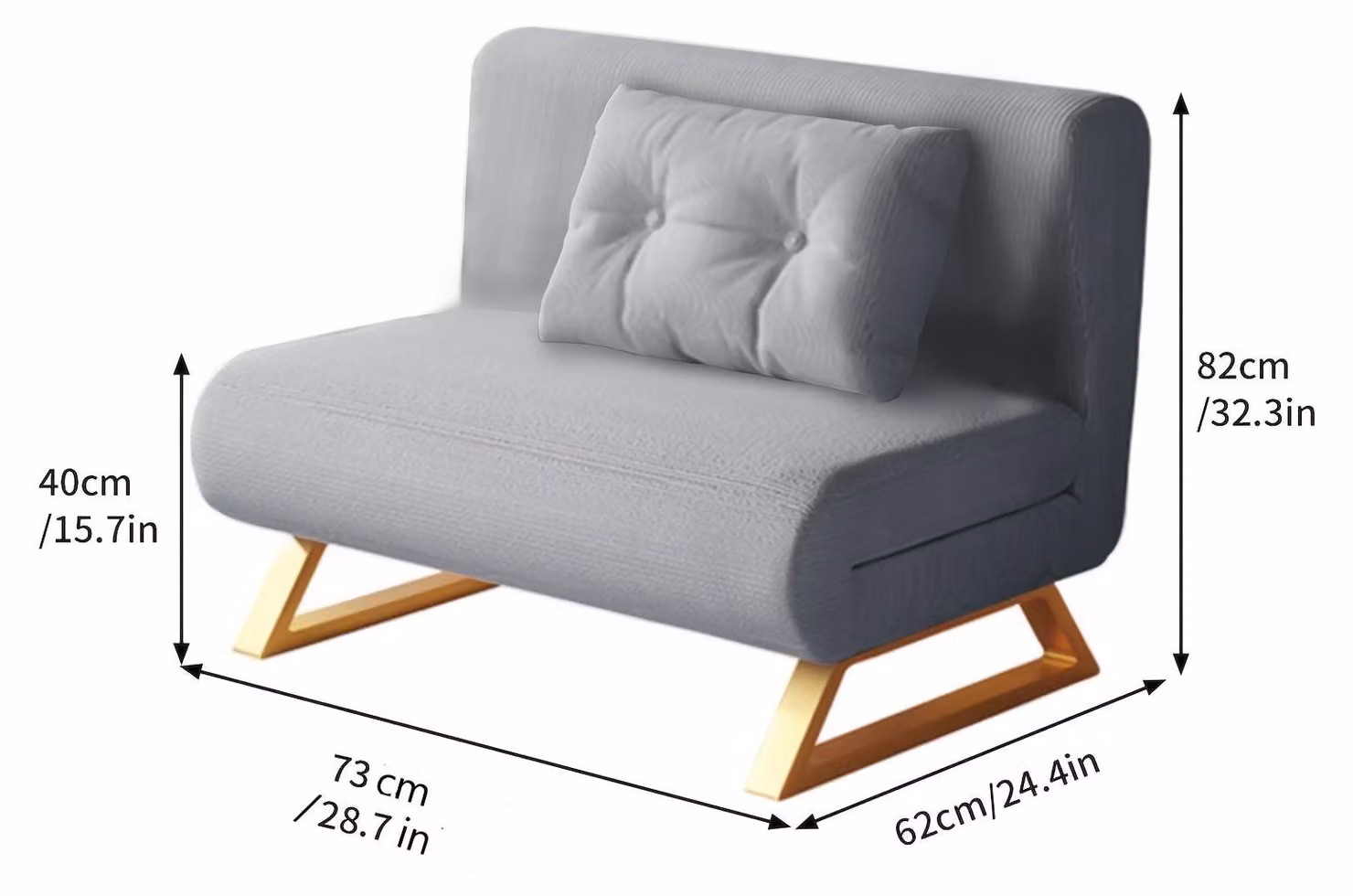 Divano letto - Sedia letto - Letto aggiuntivo - Letto pieghevole - Schienale regolabile 90°-180°