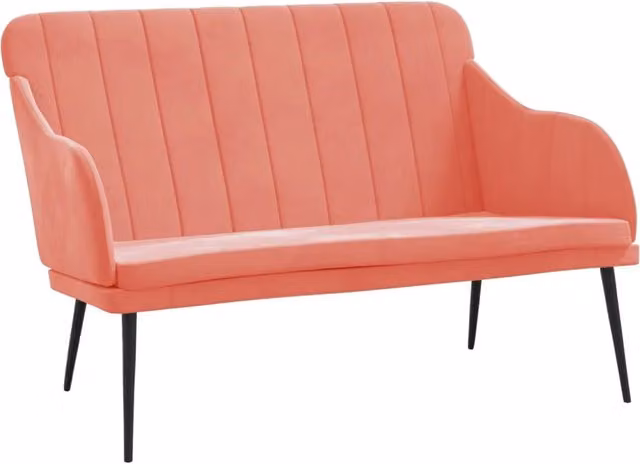 Panca moderna in velluto rosa DESIGN IN L/P/H: 110 x 76 x 80 cm