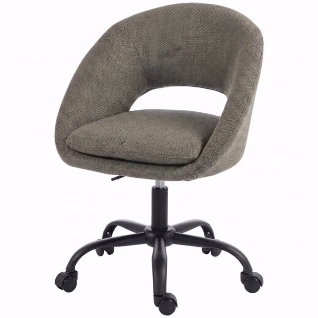 HOMCOM Sedia da ufficio ergonomica in ciniglia girevole 360° e regolabile in altezza, Verde scuro   Aosom Italy