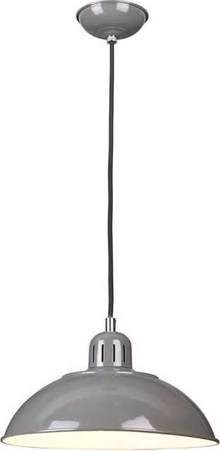 Lampada a sospensione Franklin di Elstead Lighting in acciaio grigio con 1 luce E27
