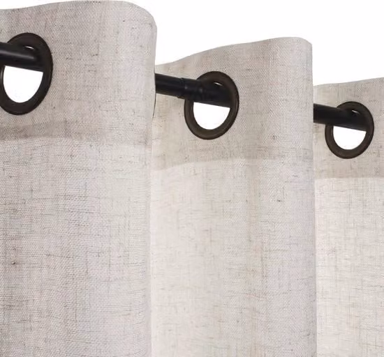 Set di 2 pannelli per tende Gordini in lino e velluto semitrasparente, colore grigio, L 220 cm x H 140 cm