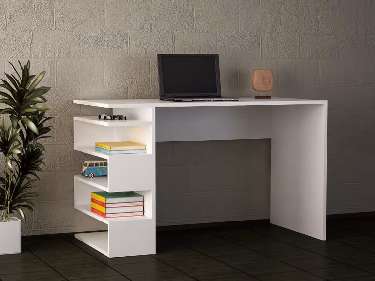 Skye Decor, Snake- Snake TRK, bianco, tavolini da salotto, 75x120x60 cm, pannello truciolare rivestito al 100% in melamina