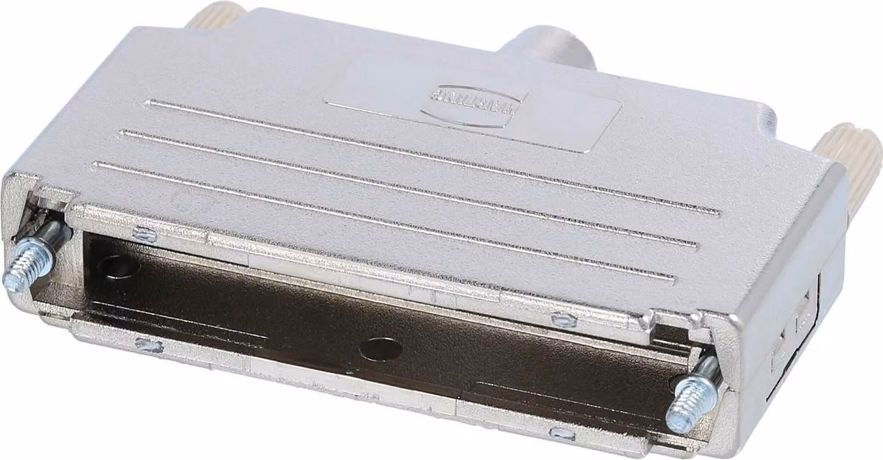 HARTING D-Sub Custodia in plastica metallizzata adatta per inserto D-Sub a 37 poli diritto, intervallo di serraggio 3,3 mm - 11,5 mm - 1