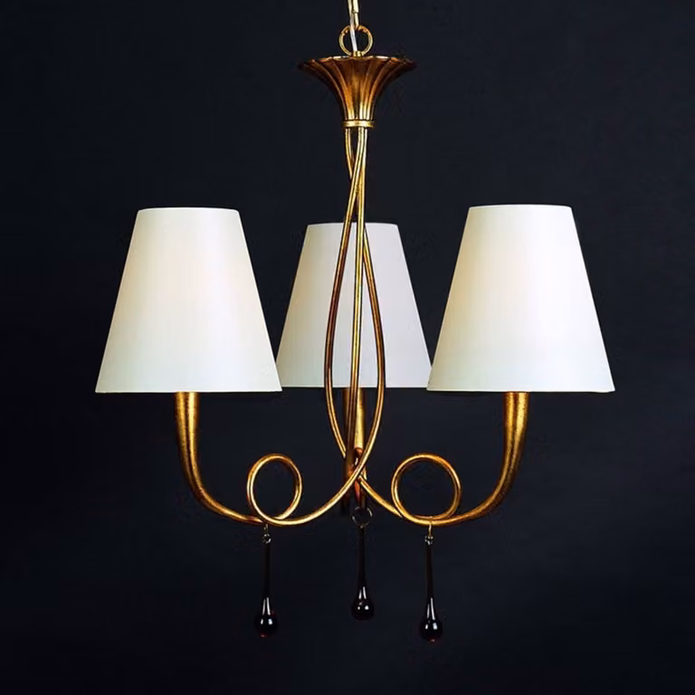 Mantra Iluminación Lampada a sospensione Paola, dimmerabile, Ottone / Oro, Soggiorno / Sala da pranzo, Metallo, Design, Lampada a sospensione