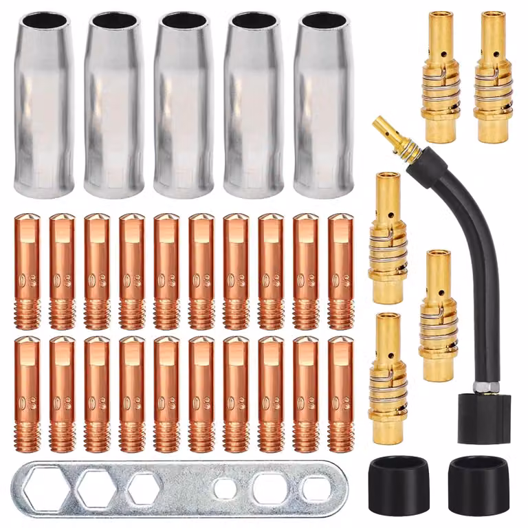 Kit di ricambi per saldatrici MIG/MAG, composto da 34 pezzi, inclusi ricambi e utensili