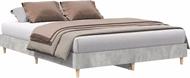 Letto matrimoniale moderno DESIGN IN in truciolato grigio con giroletto, L 140 cm x P 200 cm