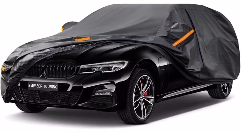 Copertura impermeabile e traspirante per auto, modello Kombi, adatta per BMW Serie 3 Touring (2005-2025), con 7 strati, ideale per la copertura completa dell'auto, colore nero