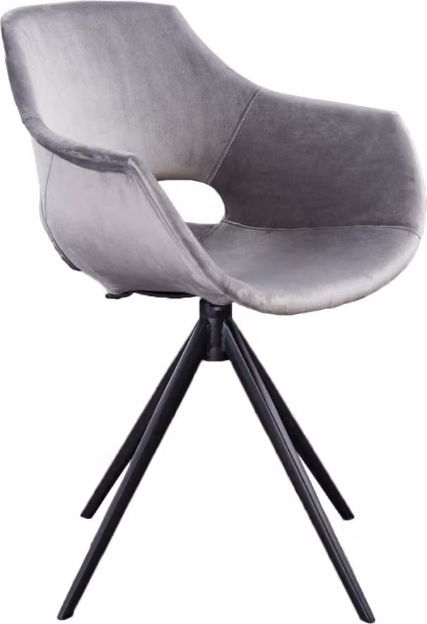 KAWOLA sedia ZAJA sedia da pranzo Velvet girevole grigio