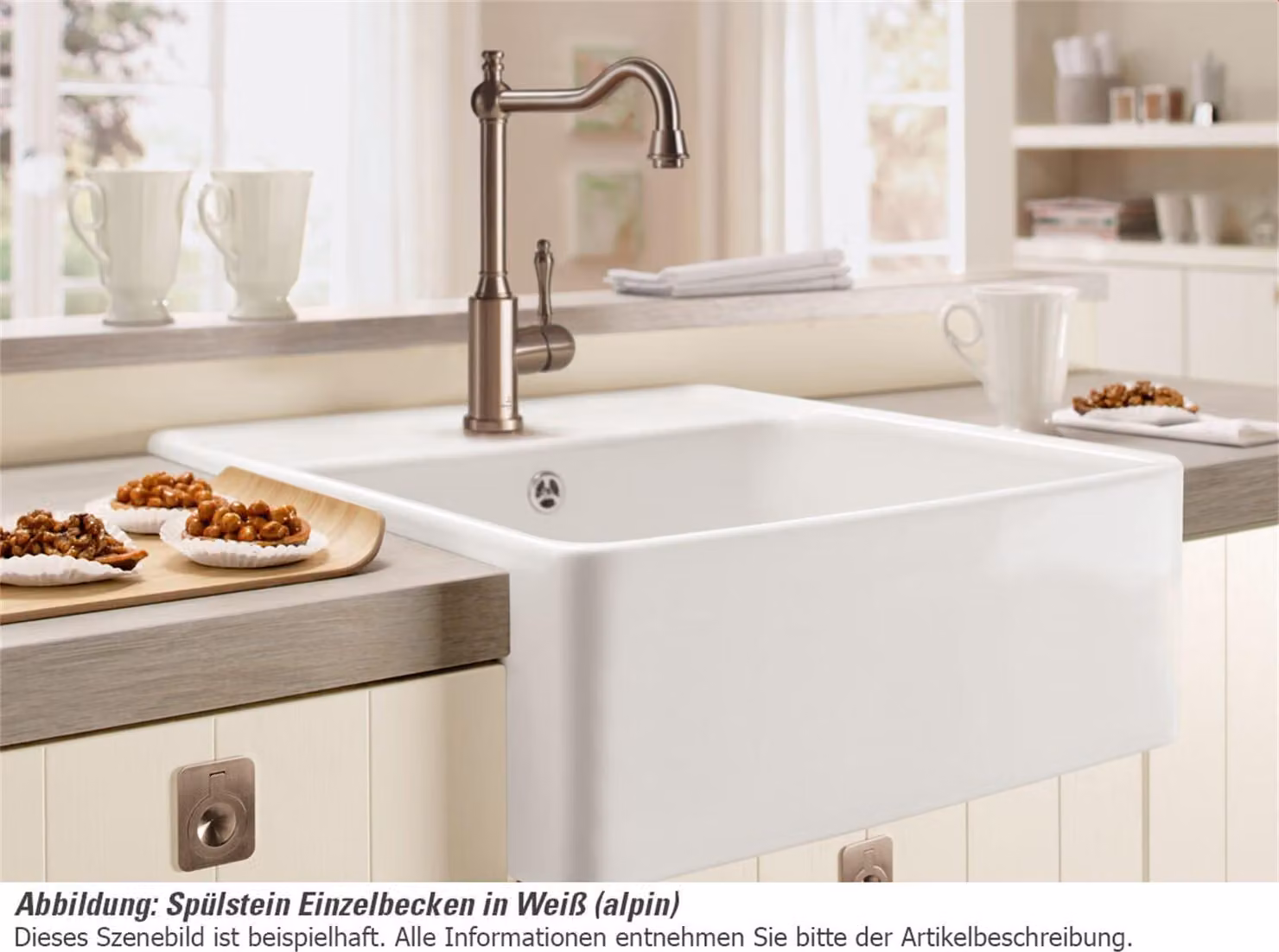 Villeroy & Boch VB Lavello a una vasca 632061 595x630 mm Pietra bianca CeramicPlus