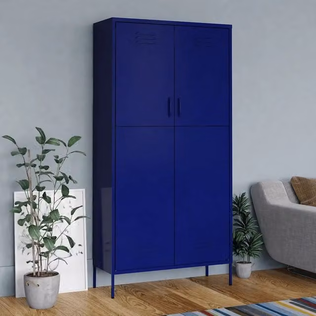 Armadio Blu Marino 90x50x180 cm in Acciaio 336244