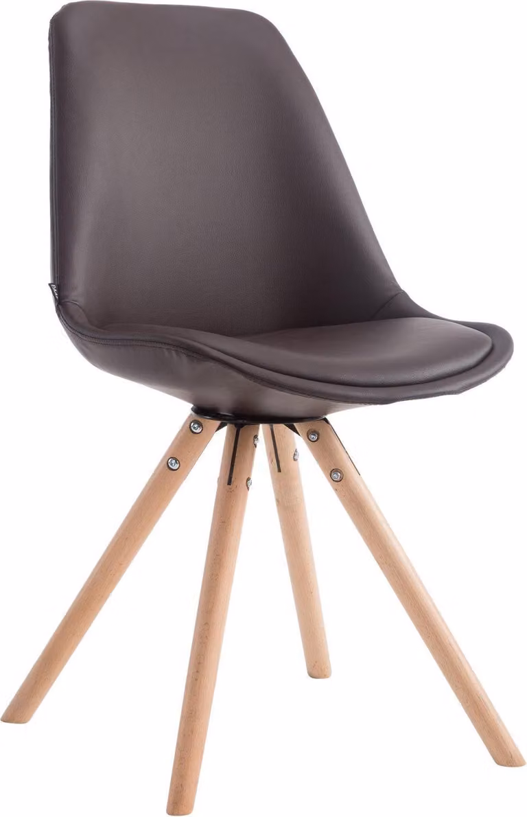Sedia da pranzo in Pelle finta - Sedia da cucina - Design confortevole e moderno | Colore abbigliamento: Naturale Colore: Marrone