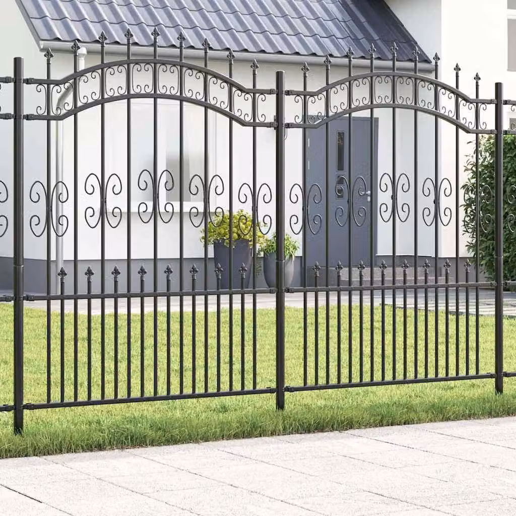Maison Exclusive - Recinzione per giardino KAMPEN, 240 x 202,5 cm, acciaio grigio con rivestimento a polvere