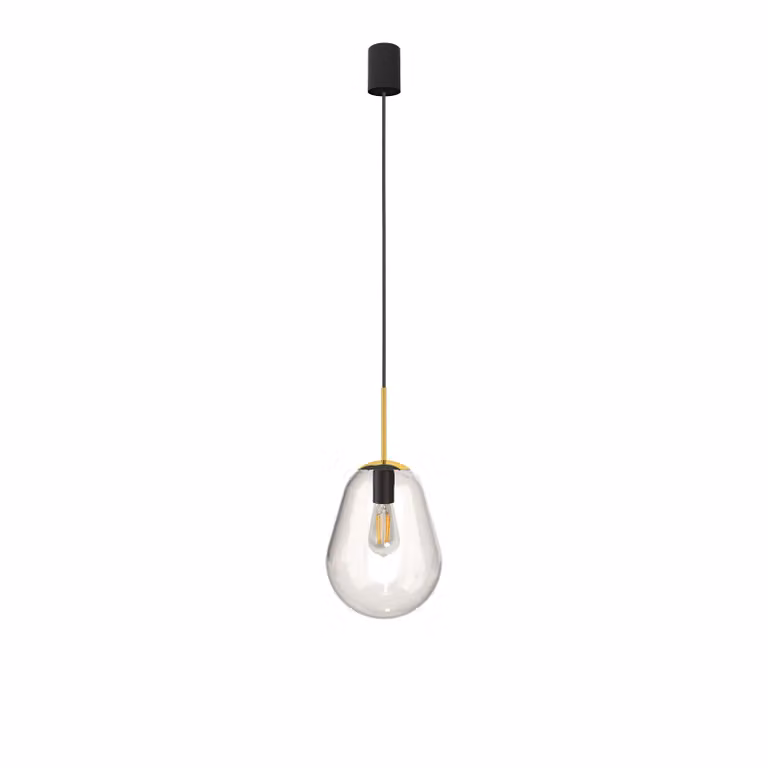 Lampadario PEAR nero-trasparente-oro 1xE27x40W vetro, dimensioni: 180x22x22 cm, IP20, Nowodvorski Lighting