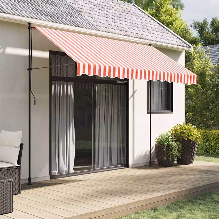 Telo di ricambio per tenda da sole vidaXL in poliestere multicolore rosso e bianco, L: 3 m, P: 2,5 m