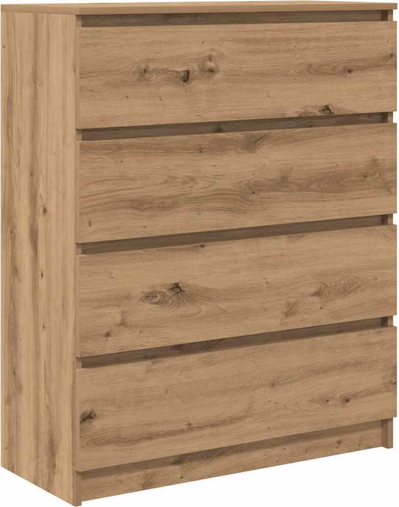 Credenza Rovere Artigianale 80x35x99 cm in Legno Multistrato