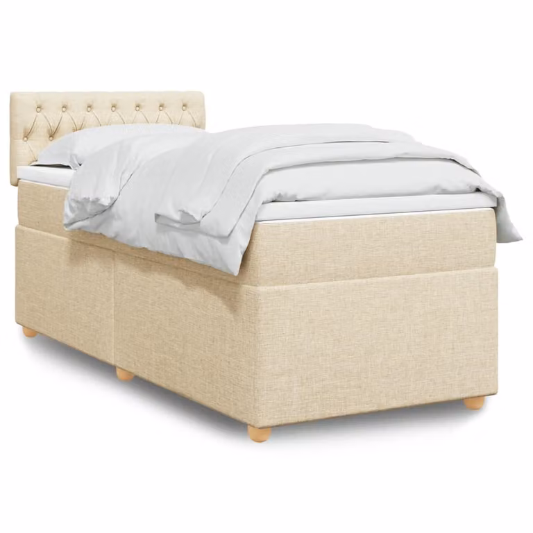 Maison Exclusive - Giroletto a Molle con Materasso Crema 80x200 cm inTessuto