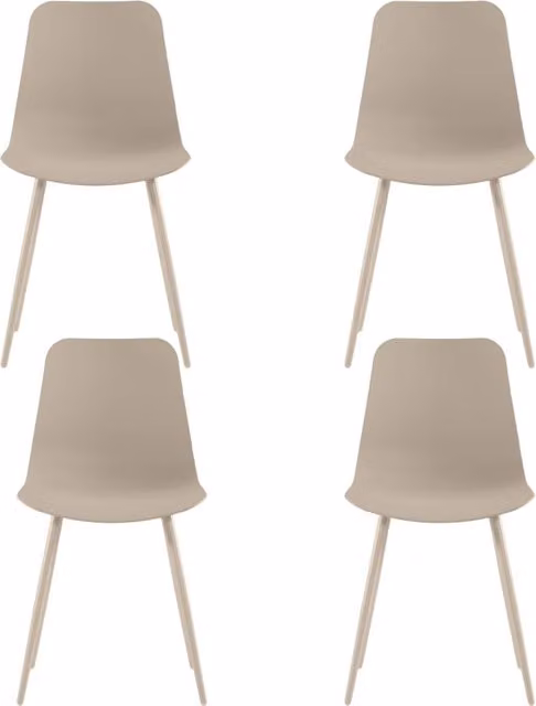 Set 4 Sedie Cover 50x58x85 cm in Polipropilene Beige