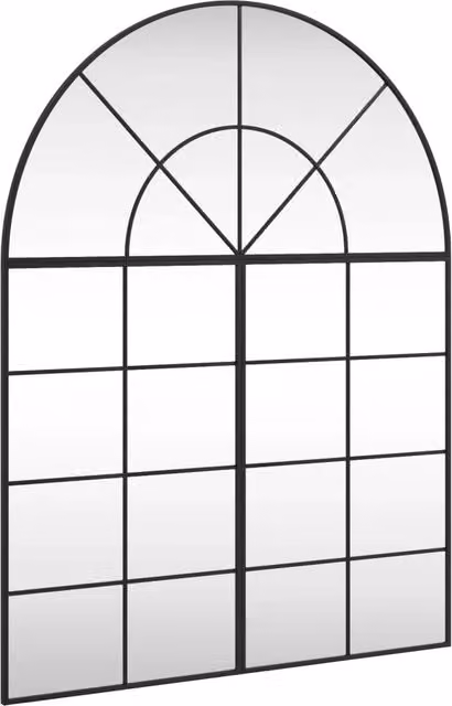 Specchio da Parete | Specchio decorativo Nero 100x130 cm Arco in Ferro