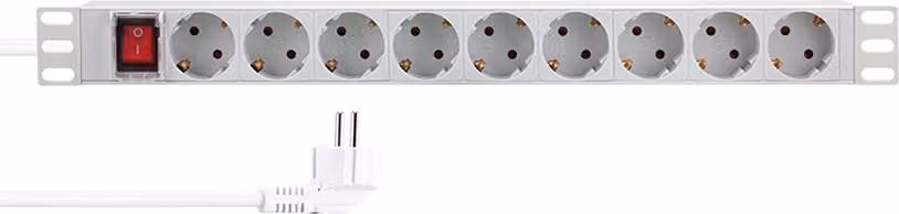 LogiLink Professional PDU9C04 Striscia di prese LogiLink 19", 9 vie, con interruttore, grigio