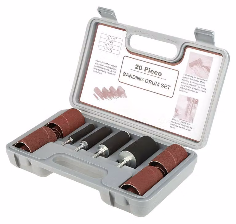 Set di mole abrasive da 20 pezzi - 16 mole abrasive / 4 supporti - Compatibile con utensili rotanti - Resistente - Leggero - Robusta custodia - Set di mole abrasive