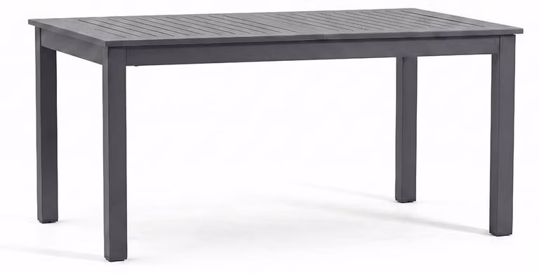 Tavolo da giardino estensibile, dimensioni 150/210x90 cm, realizzato in alluminio verniciato opaco, forma rettangolare, con allungabile integrato per 8 persone, ideale per giardino o terrazza, disponibile nei colori Alvaro/Grigio