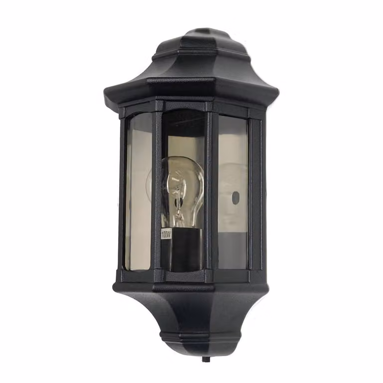 Applique da esterno Newbury nera 1xE27x60W in alluminio, dimensioni: 33x17,2x12,2 cm, IP44, Garden Zone