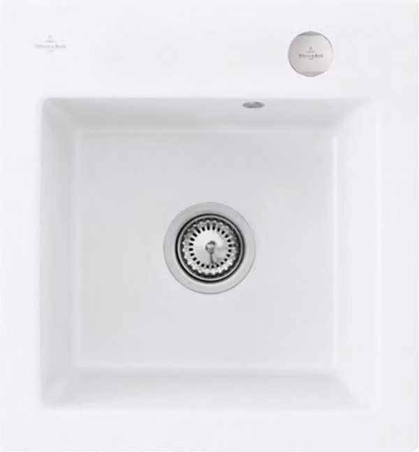 Lavello da cucina Villeroy&Boch, lavello da cucina Subway 45 XS Stone White 475x510mm, larghezza base 45cm