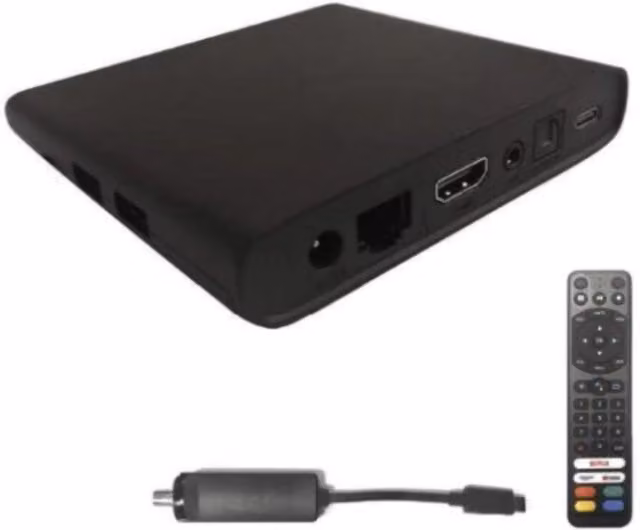 Smart Decoder Zephir DVB-T2 4K UHD con HDMI e Wi-Fi, Nero