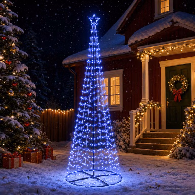 vidaXL Albero di Natale LED a spirale con base EKENAS 300 cm 475 LED