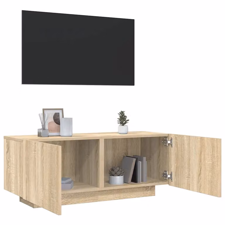 Mobile per TV moderno vidaXL in legno Rovere Sonoma marrone L/P/H: 100 x 35 x 40 cm