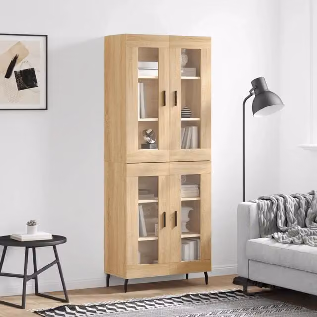 Credenza-Buffet-Armadio da cucina Rovere Sonoma 69,5x34x180 cm in Legno Multistrato 328263