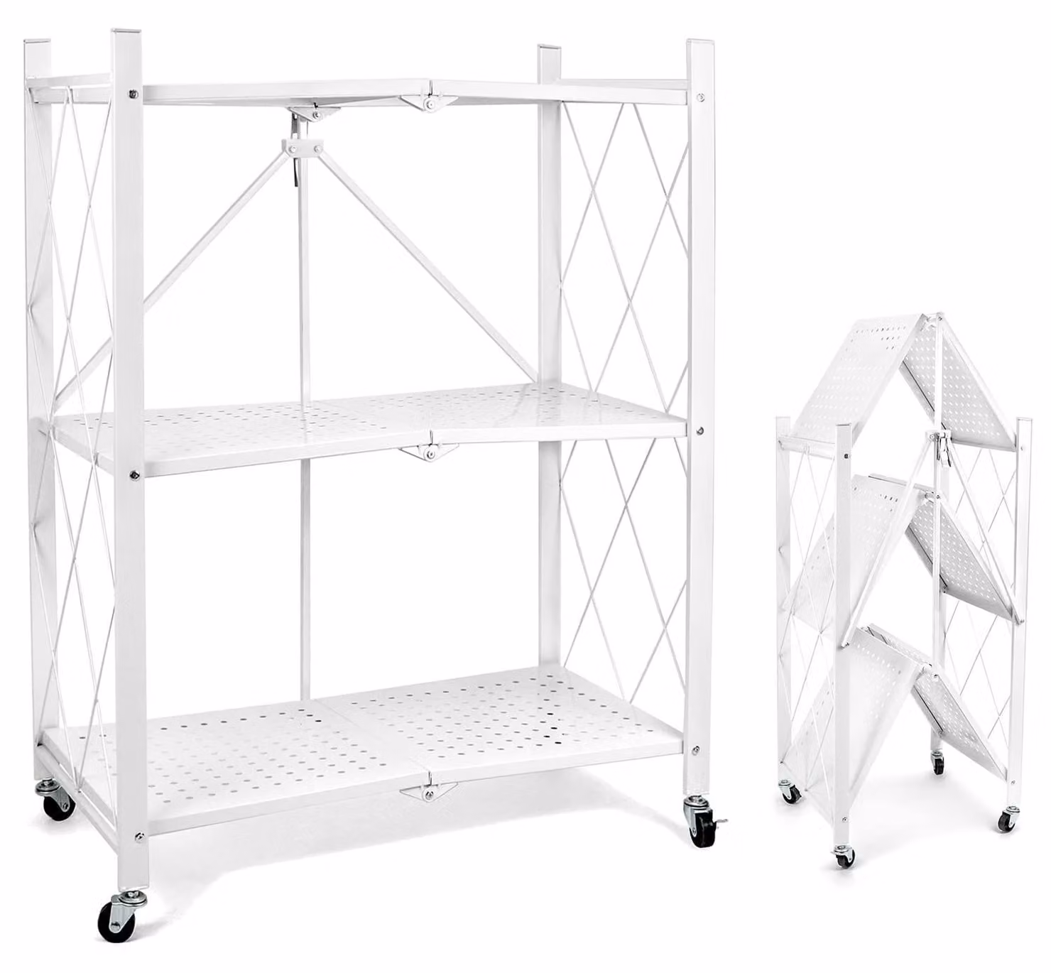 Omgoods -® Scaffali metallici - Scaffali pieghevoli, 3 ripiani