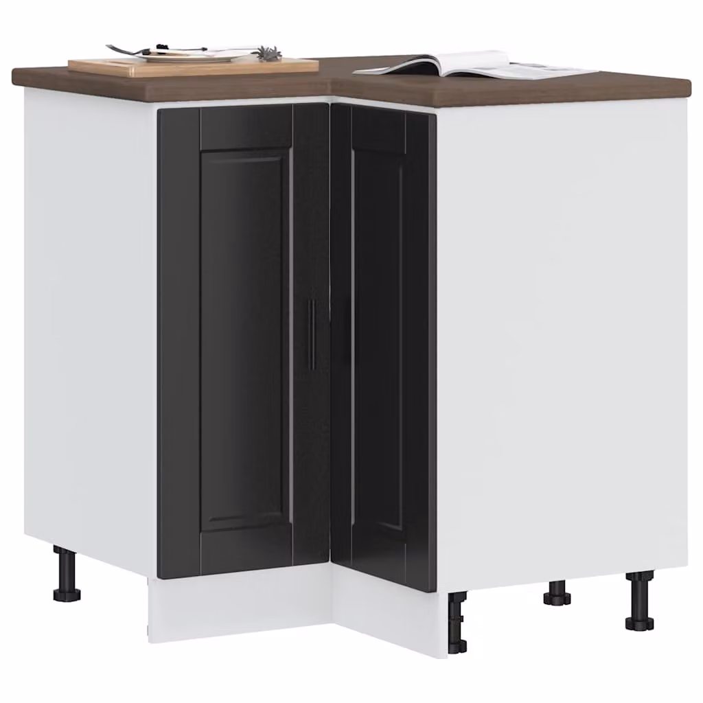 Base ad angolo per cucina moderna vidaXL in legno e MDF, finitura opaca, L/P/H: 75,5 x 81,5 x 75,5 cm