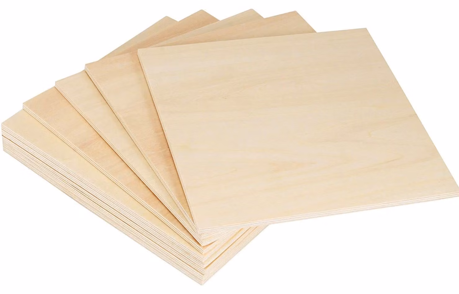 Piastre multistrato 200 x 200 x 6 mm - 10 fogli di legno - Legno massello - Materiale sostenibile - Adatto per lavori manuali e creativi - Facile da tagliare - Pannelli di legno