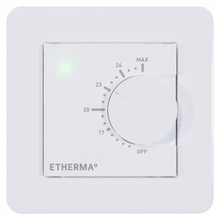 Termostato Etherma eBASIC-1 con funzione app e selezione rotativa 41278