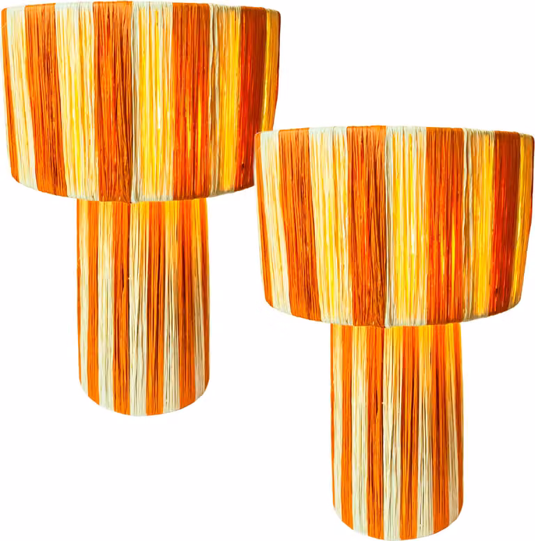 set di 2 lampade da tavolo boho decorative lampada da comodino Morjana Beige Orange