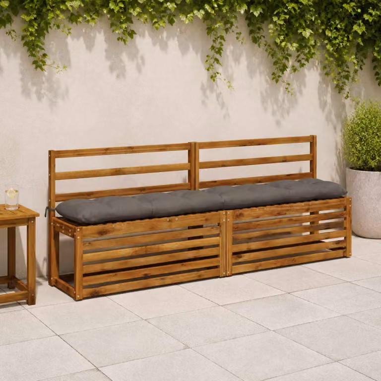 vidaXL Cuscini per Panchina VIANEN 2 pz 100% Poliestere Grigio