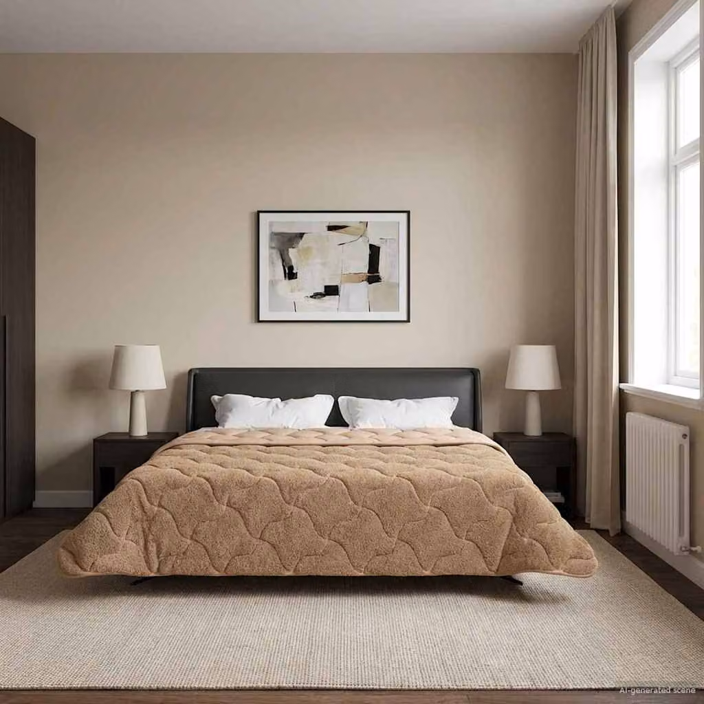 Piumone invernale reversibile vidaXL in microfibra traspirante, disponibile in beige o grigio, L 200 x P 220 cm