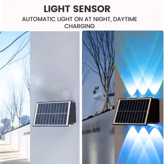 Lampada da esterno a energia solare, lampada da esterno a LED, illuminazione da giardino, 6 luci, modello RGB, per esterni, da giardino, a energia solare, impermeabile