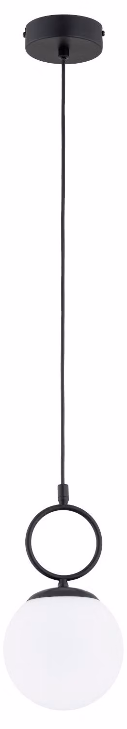 Lampada a sospensione a sfera bianca SITRO nera 1xE14x10W in metallo, dimensioni: 80x15x15 cm, IP20, Alfa