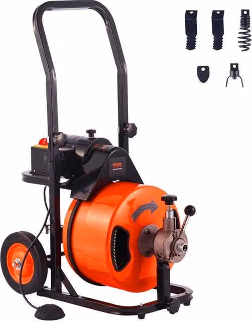 Macchina di svuotamento elettrica 220V con cavo in acciaio arancione e velocità di rotazione 1500 giri/minuto