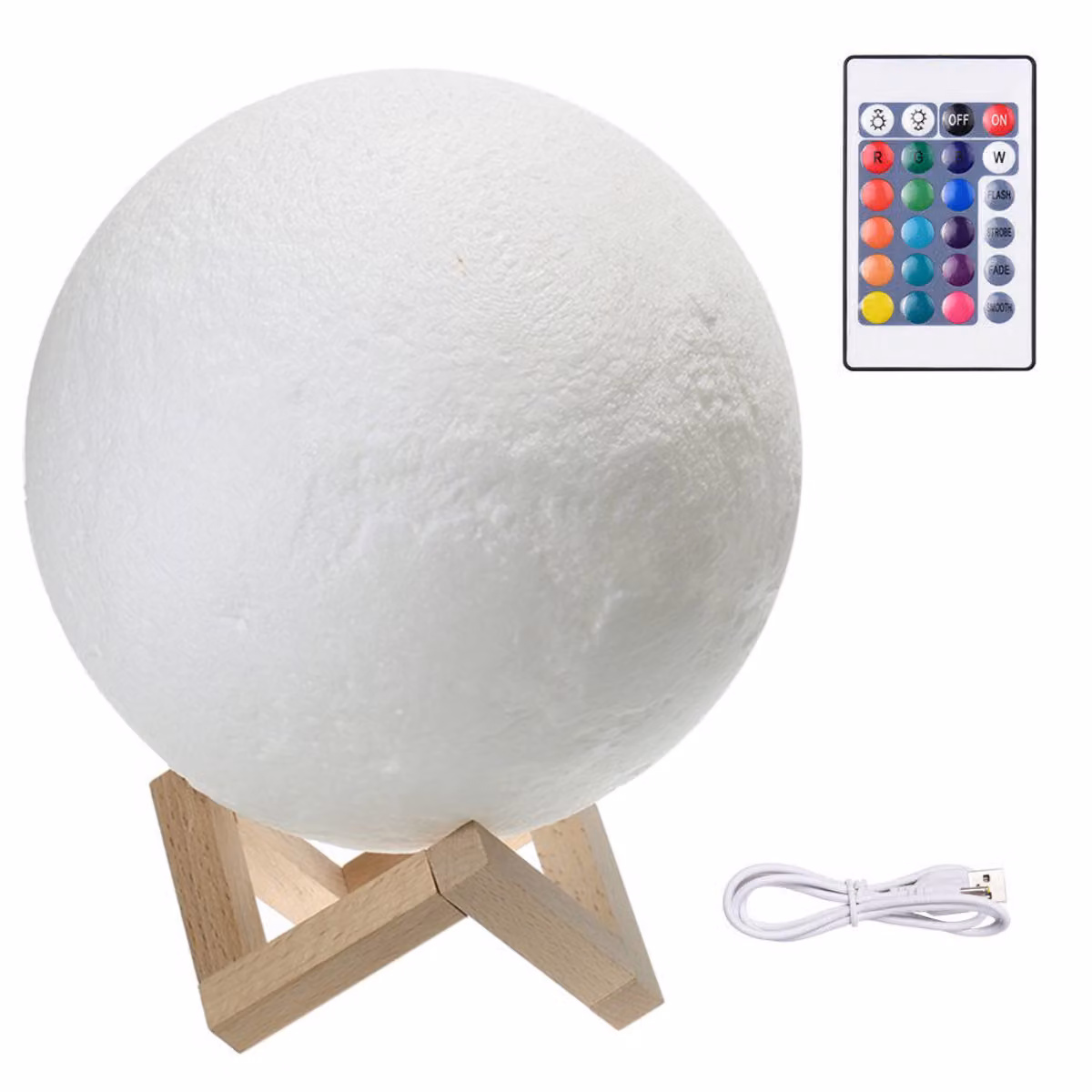 Lampada da tavolo RGB 3D decorativa 14 cm - Luna