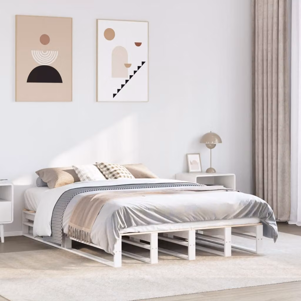 Letto senza Materasso vidaXL in Legno Massello di Pino Bianco L: 120 cm, P: 190 cm – 1