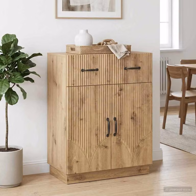 Credenza moderna vidaXL in rovere marrone L: 66 cm, P: 34,5 cm, H: 87 cm
