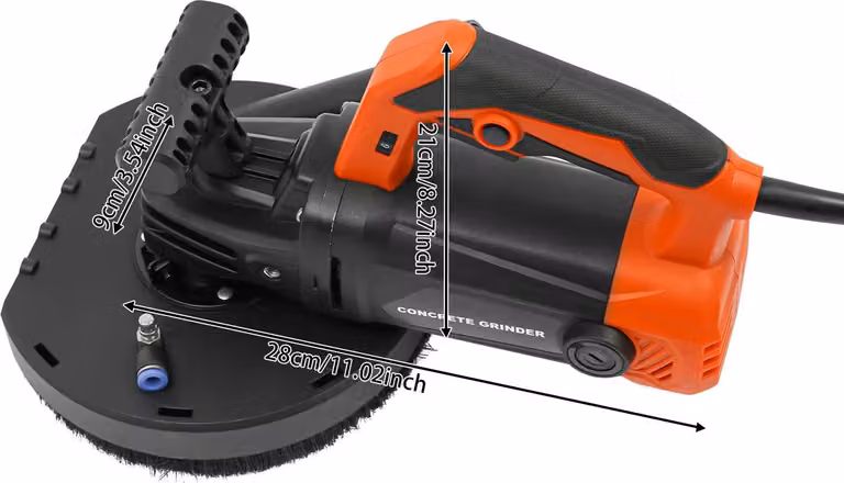 Fresa per calcestruzzo, potenza 5000 W, 6 livelli di velocità, nero, UE
