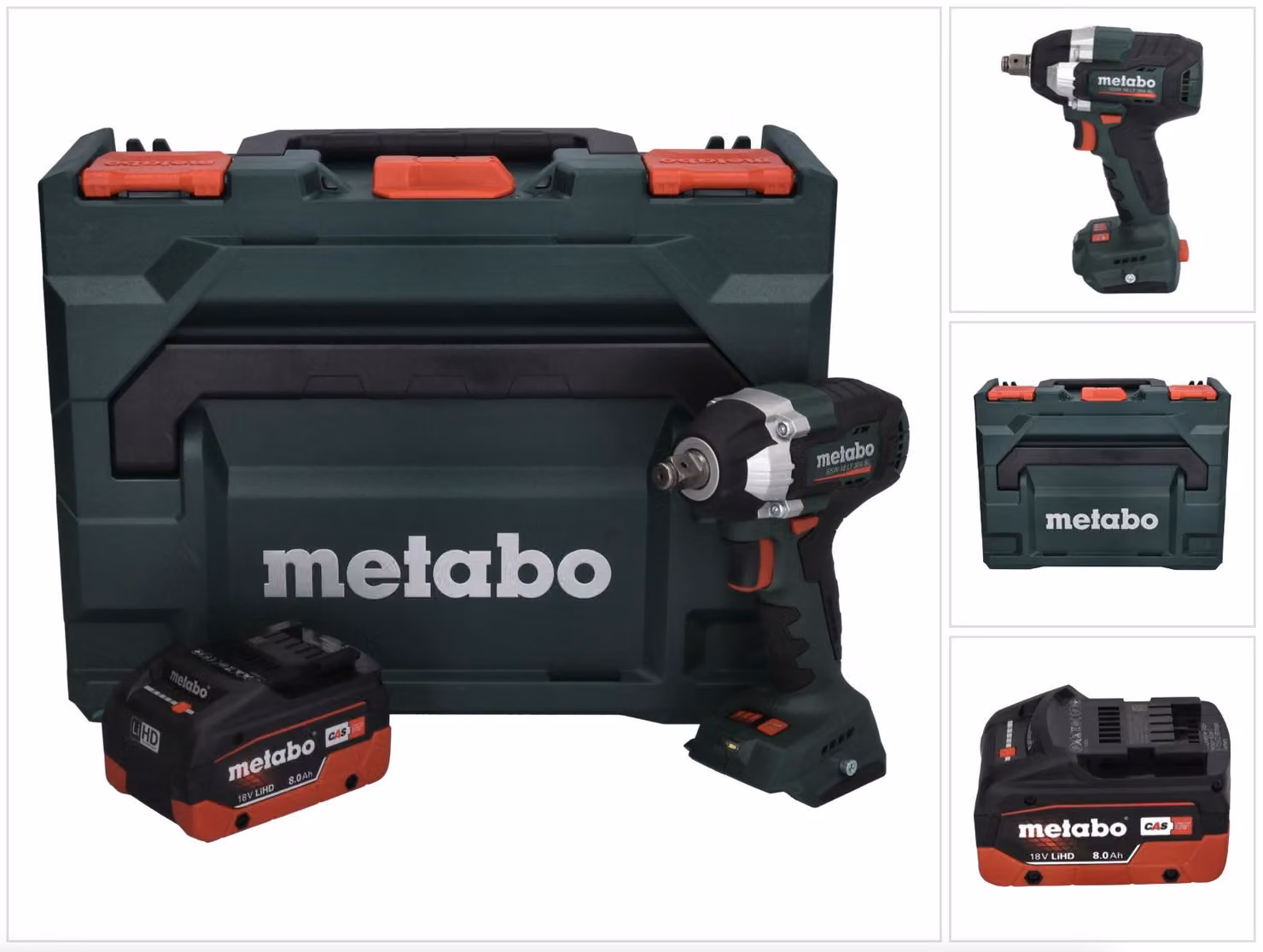 Metabo SSW 18 LT 300 BL 18 V 300 Nm Avvitatore a impulsi senza fili + 1x batteria 8,0 Ah + metaBOX - senza caricatore