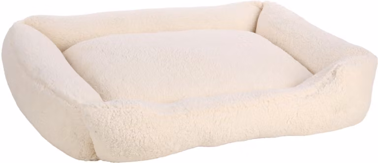 Cuccia per cani Flamingo Felpa rettangolare bianca, dimensioni: 100 x 80 x 25 cm